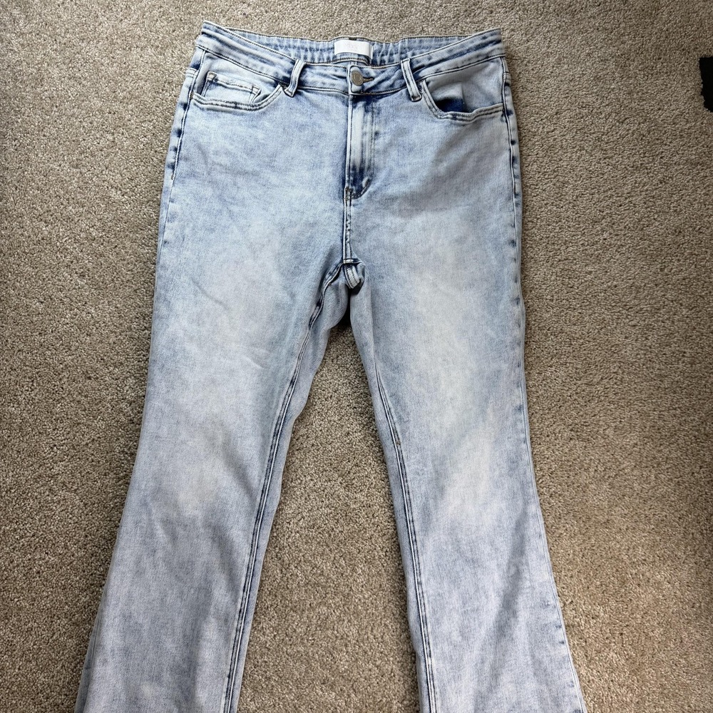 Vervet Blue Bootcut Jeans Womens 16 Light Wash Blue Slim Stretch Denim Pants